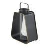 Decmode Modern 16 X 13 Inch Black Metal And Glass Candle Lantern