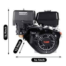 15HP 4-Stroke 420cc OHV Horizontal Shaft Gas Engine Recoil Start Go Up&RV Ready Kart Motor