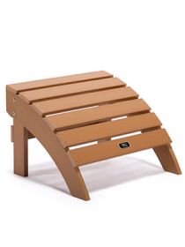 TALE Adirondack Ottoman Footstool All-Weather And Fade-Resistant Plastic Wood For Lawn Outdoor Patio Deck Garden Porch Lawn Furniture,Banned From (Color: Brown)