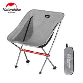 Naturehike Folding Portable Beach Chair Foldable Lighweight Camping Chair Outdoor Backpack Fishing Chair Picnic Chair Seat YL05 (Color: grey)