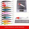 56pcs Premium Minnow Fishing Lures Kit - Hard Bait Plastic Tackle Crank Baits for Freshwater and Saltwater Fishing - Lifelike Design for Increase